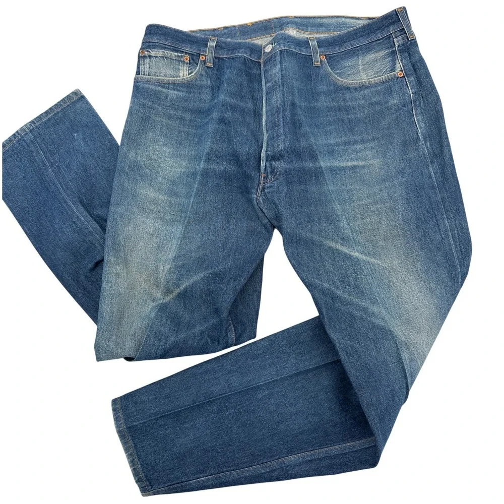 VTG Levis‎ 501 Straight Leg Button Fly Blue 2001 Denim Jeans Mens 44x36 (40x31)